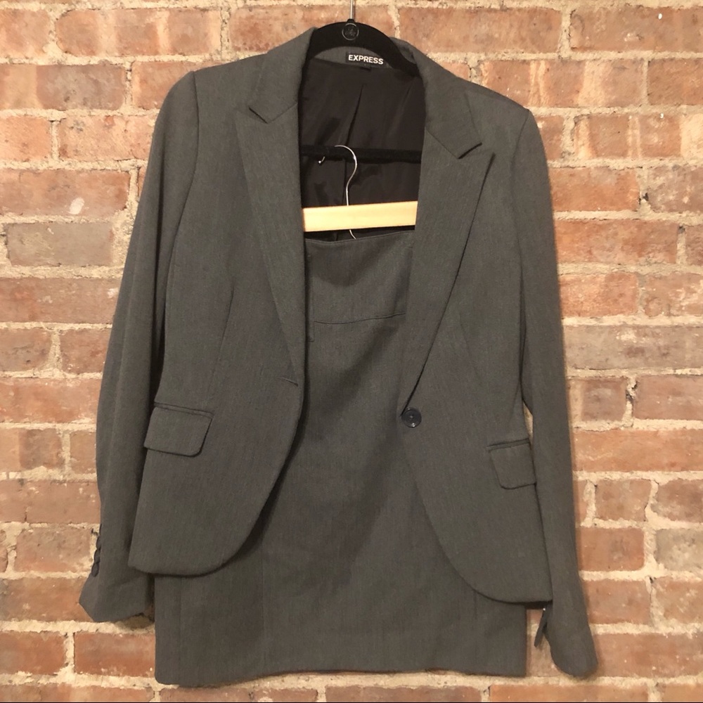 Express Ladies Skirt Suit - Dark Gray